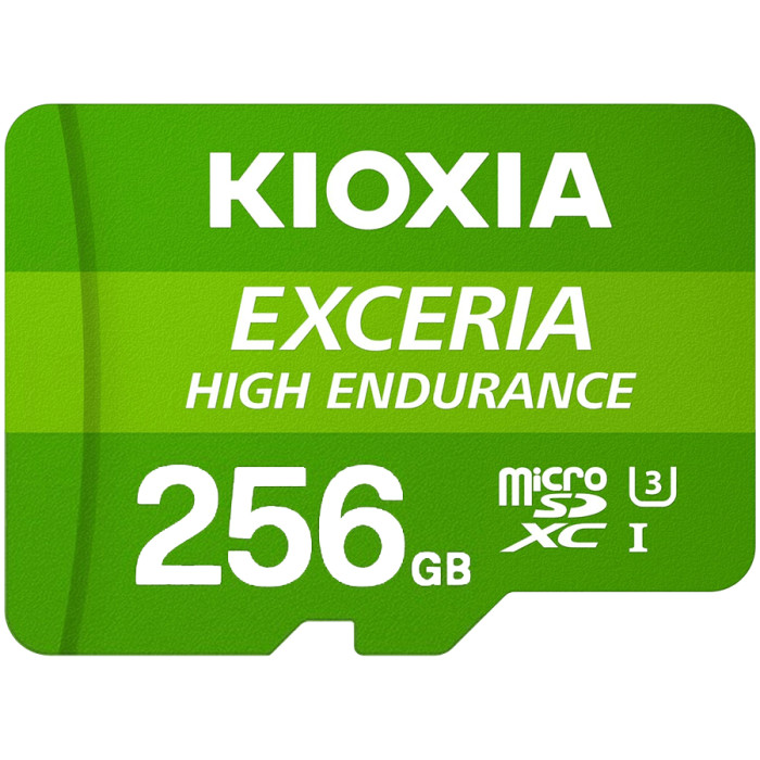 KIOXIA LMHE1G256GG2; 256GB microSD KIOXIA Exceria High Endurance (M303E) UHS I U3 with adapter