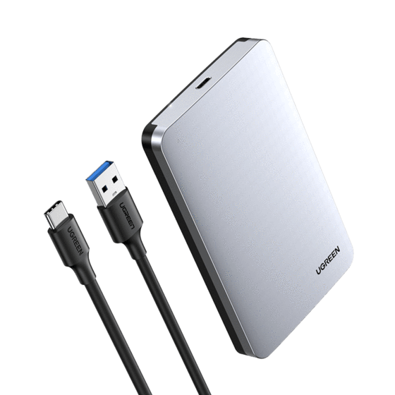 Кейс для SSD/HDD Ugreen CM300 2.5apos;apos; SATA External Hard Drive Enclosure with C To A cable, 70498