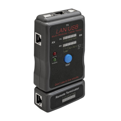 Тестер сетевого кабеля ExeGate EX-T5448, RJ-45/RJ-11/RJ-12/USB