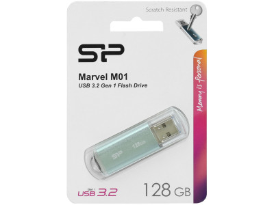 USB flash 128GB Silicon Power, Marvel M01, SP128GBUF3M01V1B, USB 3,2, blue