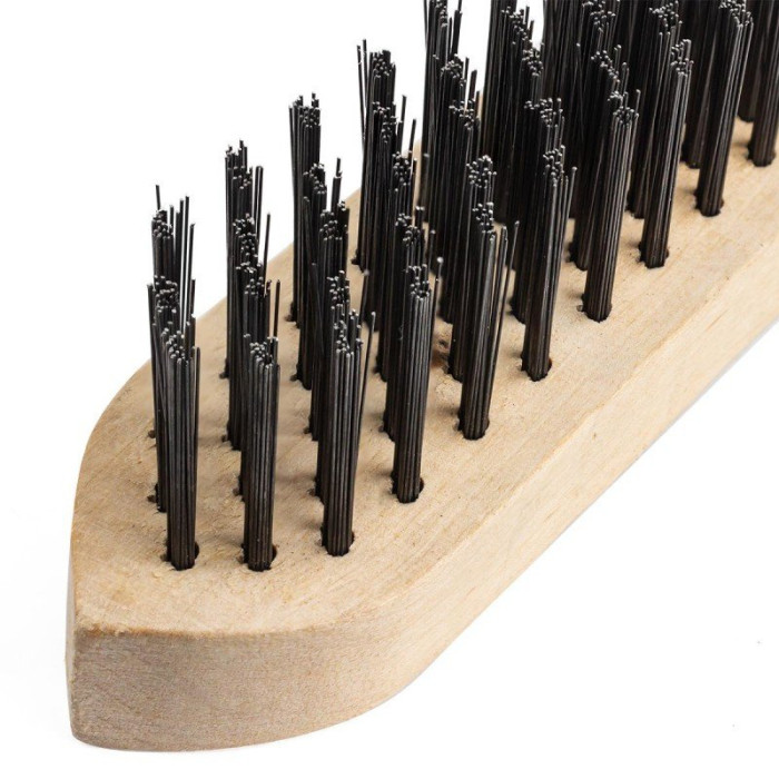 Щетка по металлу ручная в усиленном деревянном корпусе (проволока из нержавеющей стали, 5x15рядов) 17441       RF-340117226