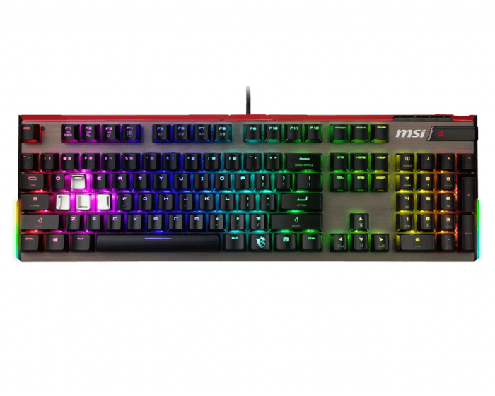 Игровая Клавиатура MSI Vigor GK80 CR RU USB 2.0/104клавиши/переключатели CHERRY MX RGB Red/кабель 2м
