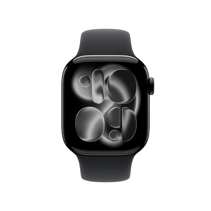 Apple Watch Series 11 GPS 42mm Jet Black Aluminium Case with Black Sport Band - M/L,Model A3331