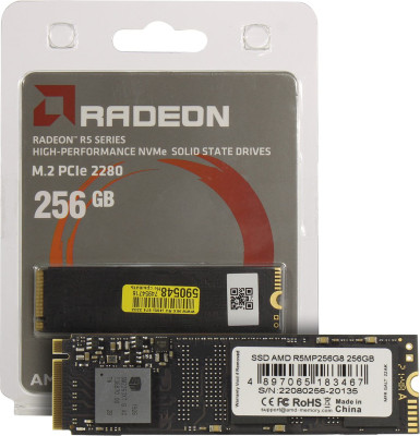 Твердотельный накопитель  256GB SSD AMD RADEON R5 M.2 2280 PCIe Gen3x4 R2100MB/s W1000MB/s R5MP256G8