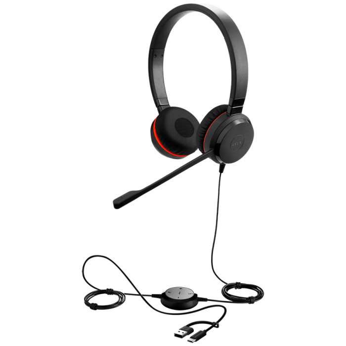JABRA Evolve 20, Stereo MS, USB C/A adapter