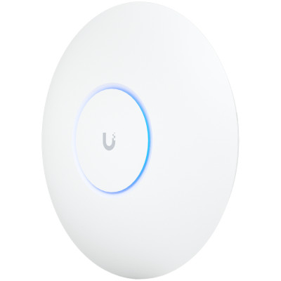 UBIQUITI U6 Pro; WiFi 6; 6 spatial streams; 140 m² (1,500 ft²) coverage; 350+ connected devices; Powered using PoE; GbE uplink.