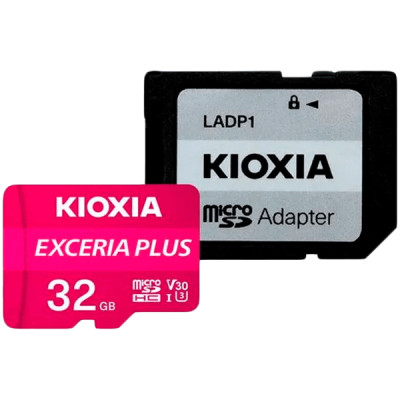KIOXIA LMPL1M032GG2; 32GB microSD KIOXIA Exceria Plus (M303) UHS I U3 with adapter