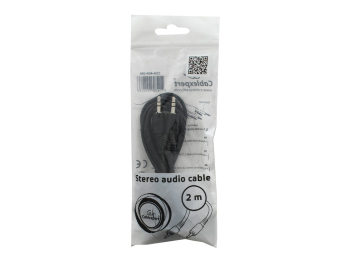 Cable Audio, 3.5mm/m - 3.5mm/m, Cablexpert CCA-404-2M, AUX, 2m, black