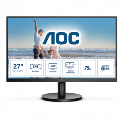 Монитор 27&quot; AOC Q27B3MA/01 VA 2560x1440 75Hz 4ms 250cd/m 4000:1 2xHDMI 1xDP 2x2W