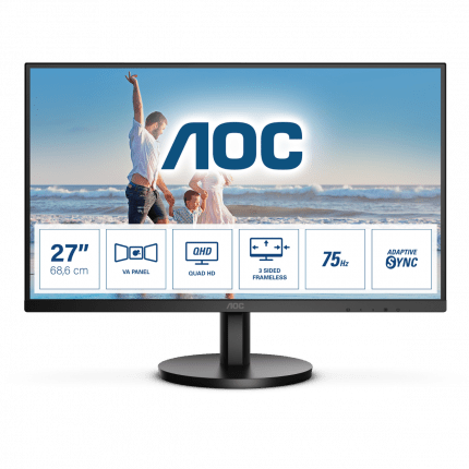 Монитор 27" AOC Q27B3MA/01 VA 2560x1440 75Hz 4ms 250cd/m 4000:1 2xHDMI 1xDP 2x2W