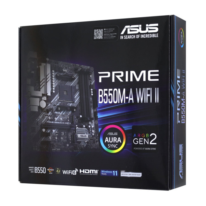 MB Socket AM4, MATX, AMD B550 (DP+HDMI) ASUS PRIME B550M-A WIFI II, 4DDR4, PCIx16,2PCIx1