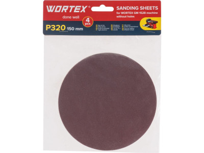 Шлифлист 150мм P320 без отв. 4 шт. для станка WORTEX GM 1528