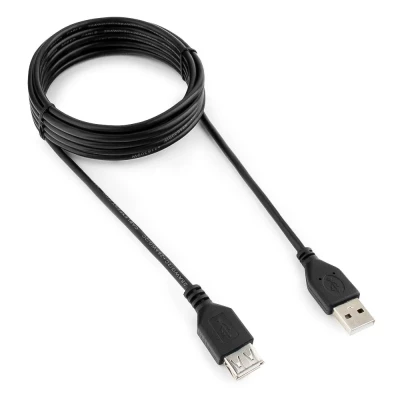 Кабель-удлинитель USB2.0 Cablexpert CCP-USB2-AMAF-10, AM/AF, двойн.экран, Pro, 3м, черн, пакет