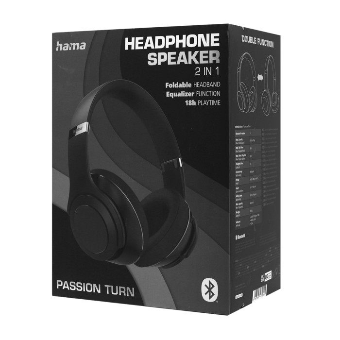 Bluetooth garnitura Hama Passion Turn, 00184092, BT 5.3, 20-20000Hz, 32ohm,  Black