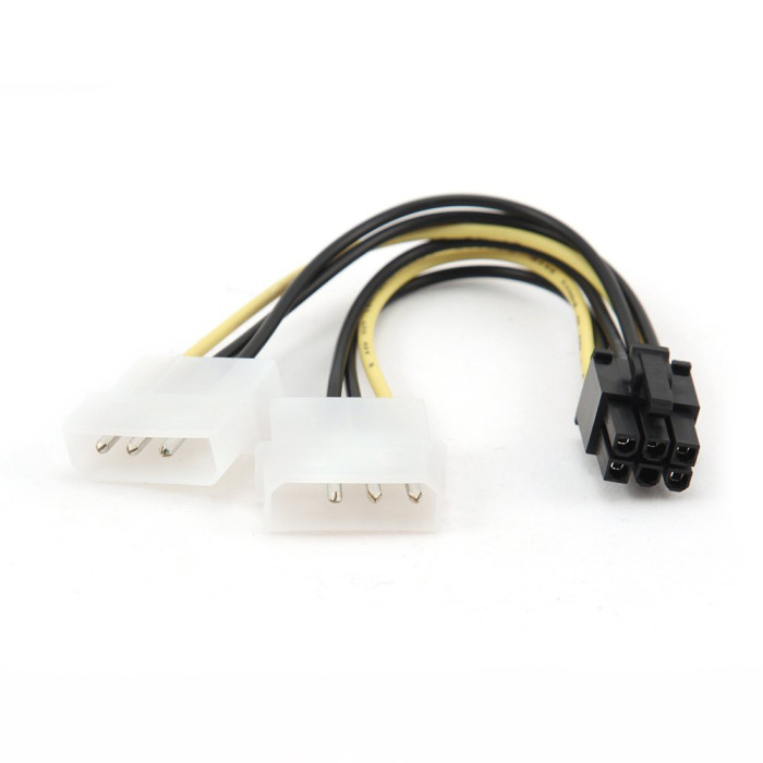 Cable converter for power supply, 2 x Molex f -> 6 pin m, Cablexpert CC-PSU-6