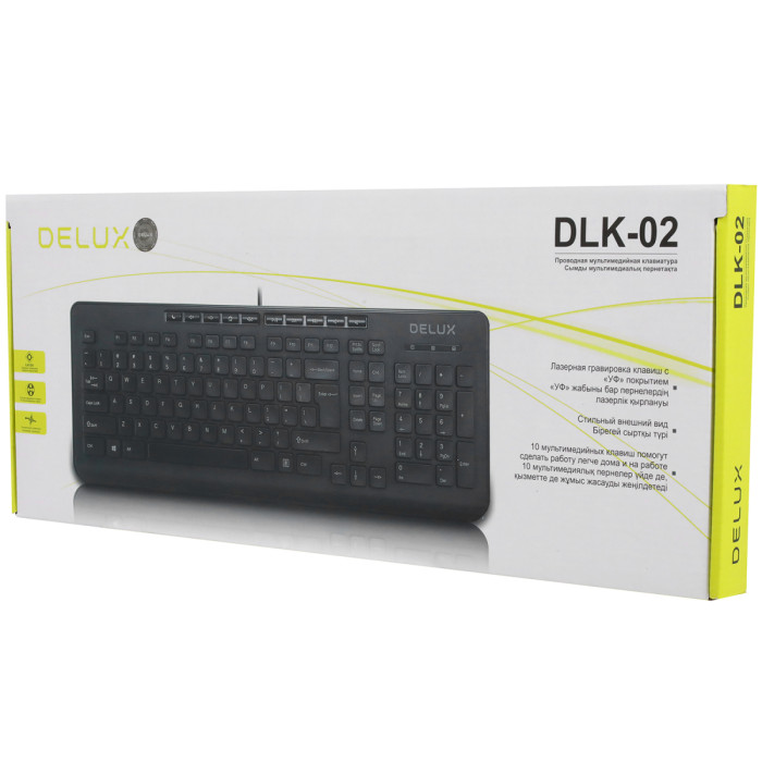 KeyBoard  USB, Delux DLK-02UB,  ultra slim, black