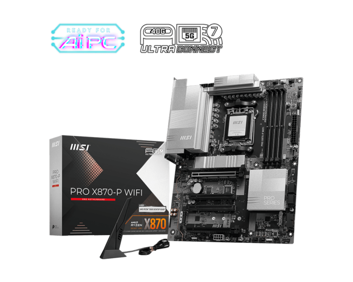 Материнская плата MSI PRO X870-P WIFI AM5 X870 4xDDR5 4xSATA3 RAID 4xM.2 HDMI DP ATX