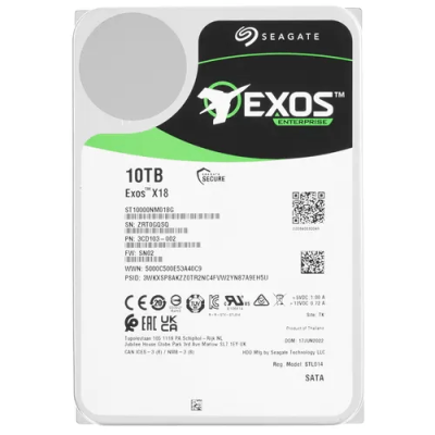 Корпоративный жесткий диск 10Tb Seagate EXOS X18 SATA3 3.5" 256Mb 7200rpm ST10000NM018G