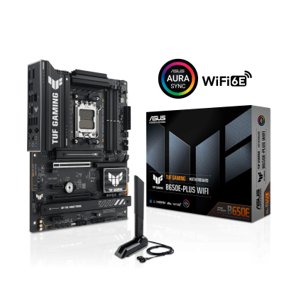 Материнская плата ASUS TUF GAMING B650E-PLUS WIFI AM5 4xDDR5 4xSATA3 RAID 3xM.2 DP HDMI USB-C ATX