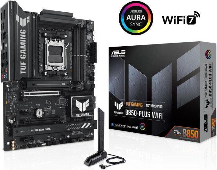 Материнская плата ASUS TUF GAMING B850-PLUS WIFI AM5 4xDDR5 4xSATA 3xM.2 HDMI DP USB-C ATX