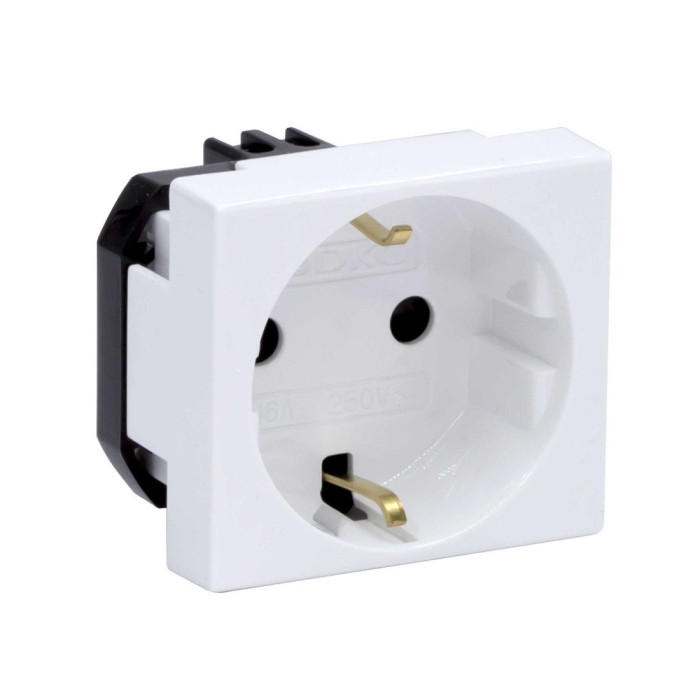 Розетка силовая серии Viva DKC 45005 2Р+Е со шторками белая