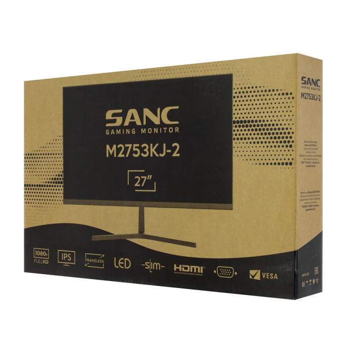 LCD 27" Sanc M2753KJ V2, 1920x1080 IPS (LED) 100Hz, 5ms, 300cd/m2, 4000:1, D-Sub/HDMI