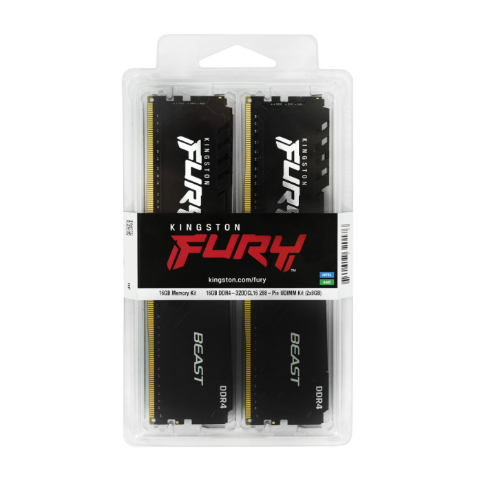 DIMM DDR4 16 GB kit <3200MHz> Kingston Fury Beast, KF432C16BBK2/16, (2x8GB) CL16