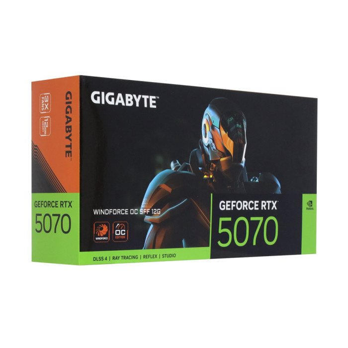 GPU NVIDIA,12 GB, Gigabyte RTX 5070 WINDFORСE OC SFF [GV-N5070WF3OC-12GD],HDMI/3DP,GDDR7/192bit