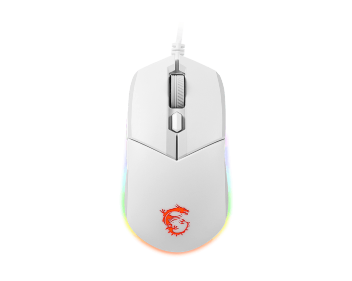 Мышь MSI Clutch GM11 Полноцветная RGB подсветка с 7 световыми эффектами. 5-уровневый сенсор White