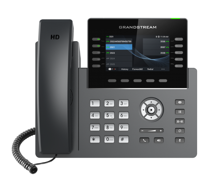 Grandstream GRP2615, Carrier-Grade IP Phones, 10  line keys, 16 SIP accounts, 40 Digital BLF and Speed Dial keys, HD (with power supply)