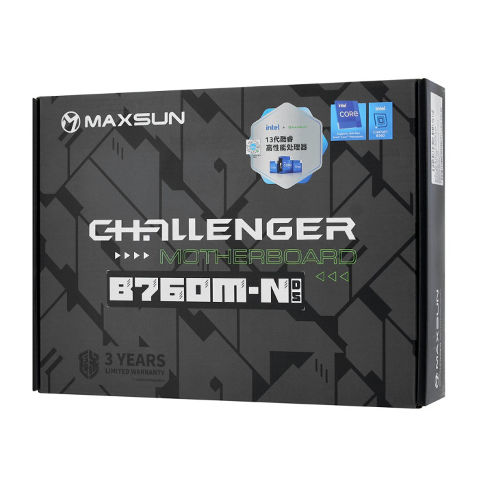 MB Socket1700, MATX, iB760 (VGA+HDMI), MaxSun Challenger B760M-N D5, 2DDR5, PCIx16, PCIx1