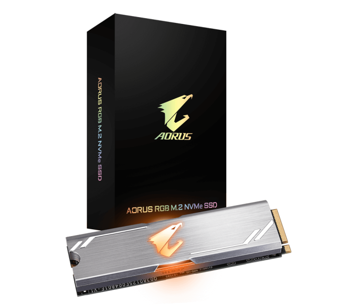 Твердотельный накопитель  512GB SSD Gigabyte AORUS RGB M.2 PCI-E R3480/W2000 MB/s GP-ASM2NE2512GTTDR