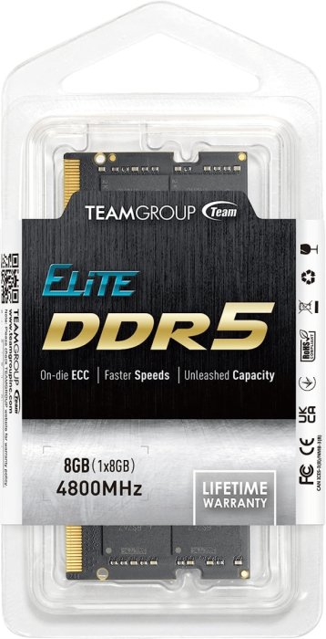 Оперативная память для ноутбука  8GB DDR5 4800Mhz Team Group ELITE SO-DIMM TED58G4800C40D-S016