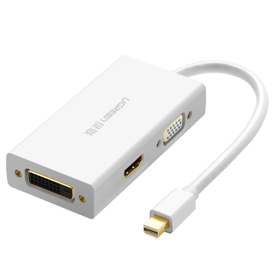 Конвертер Ugreen MD114 Mini DP To HDMI/ VGA/ DVI(24+1) Converter Black, 20418