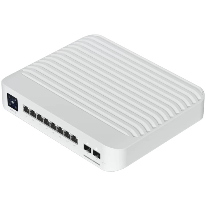 Ubiquiti USW-Pro-8-PoE-EU An 8-port, Layer 3 switch with PoE+ and PoE++ output. Can power devices with up to 120W, with a power consumption of 30W (Excluding PoE output)