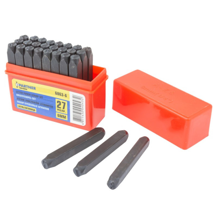 Набор буквенных штампов 27пр. (6мм)(латиница),в пластиковом футляре 8111        PA-6863-6