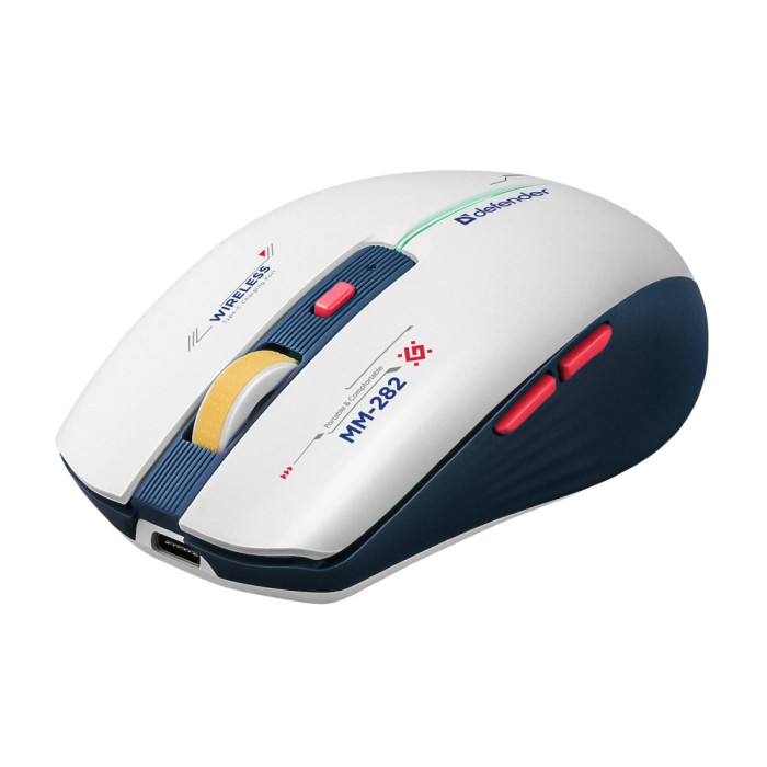 Mouse Defender Dila MM-282 LED,Wireless, Optical 800-1600 dpi, 6 buttons USB, Blue, (52282)