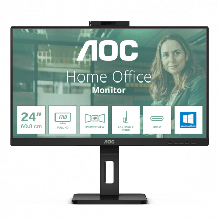 Монитор 23,8" AOC 24P3QW IPS FHD 75Hz 4ms 300cd/m 1000:1 2xHDMI DP 4xUSB 3.2 2x5W WEB Камера