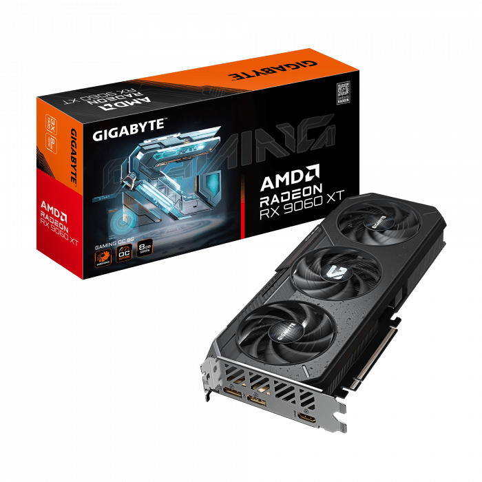 Видеокарта Gigabyte GV-R9060XTGAMING OC-8GD, 8Gb GDDR6, 128bit, HDMI, DP, BOX