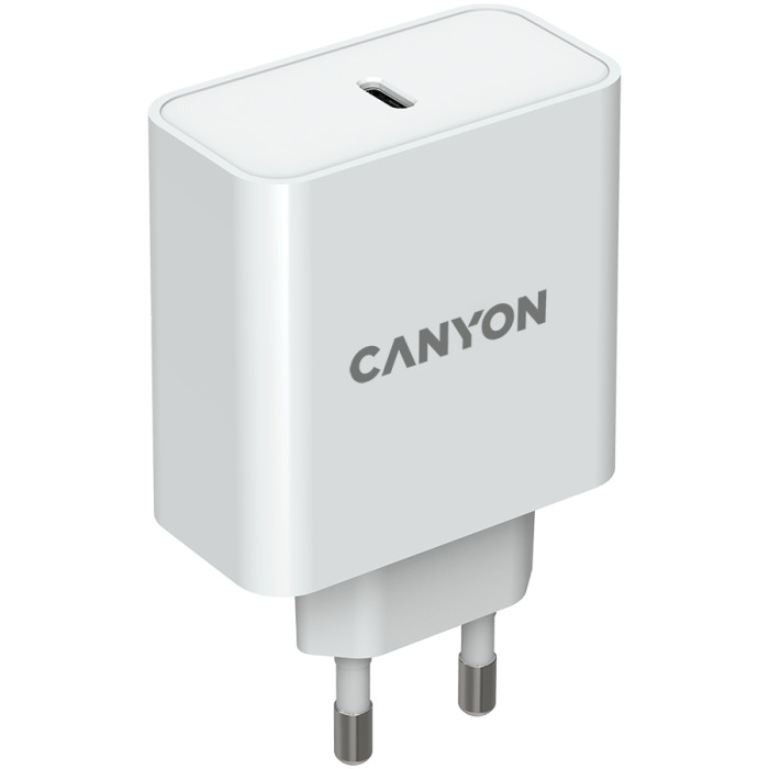 CANYON H-65, GAN 65W charger  Input:  100V-240V Output: 5.0V3.0A /9.0V3.0A /12.0V-3.0A/ 15.0V-3.0A /20.0V3.25A , Eu plug, Over- Voltage ,  over-heated, over-current and short circuit protection Compliant with CE RoHs,ERP. Size: 53*53*29mm, 110g, White