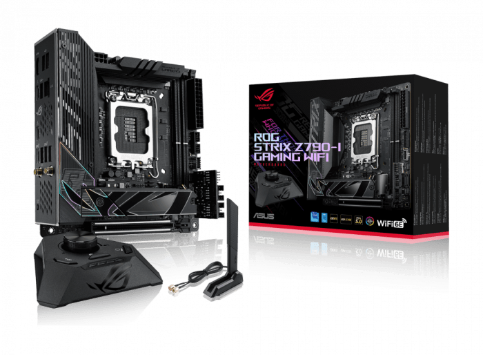 Сист. плата ASUS ROG STRIX Z790-I GAMING WIFI, Z790, 1700, 2xDDR5, PCI-Ex16, 2xM.2,2xSATA, 2xIntel® Thunderbolt,HDMI,BOX