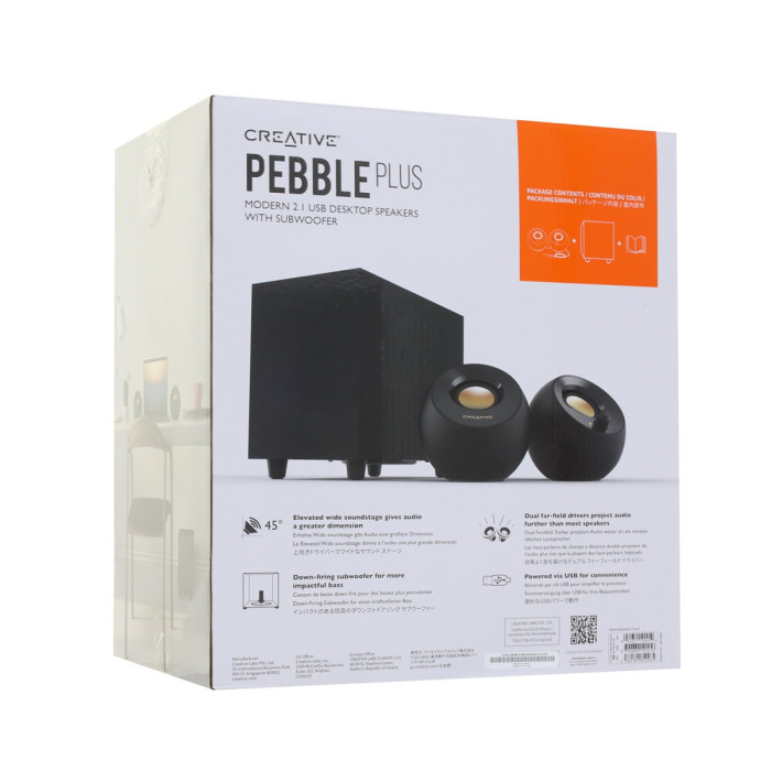SPK active Creative Pebble PLUS 2.1 черный 8Вт T, [51MF0480AA000], black