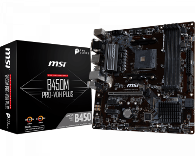 Материнская плата MSI B450M PRO-VDH PLUS AM4 B450 4xDDR4 4xSATA3 1xM.2 VGA DVI HDMI mATX