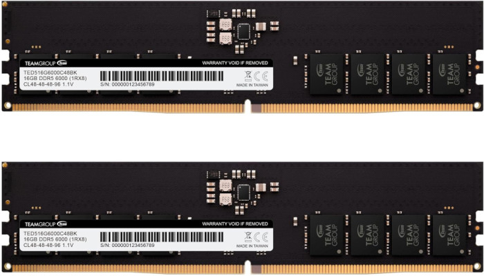 Оперативная память 32GB Kit (2x16GB) 6000MHz DDR5 Team Group ELITE PC5-48000 CL48 TED532G6000C48DC01