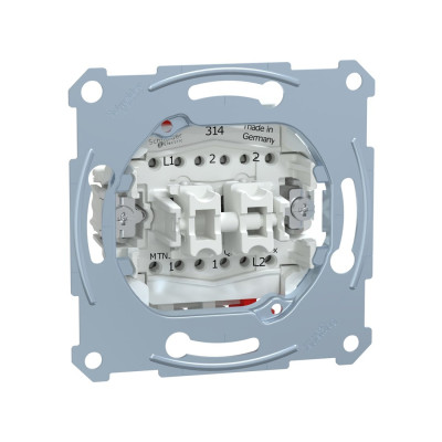 Переключатель мех-м MERTEN MTN3126-0000 D-Life 2 клавишный