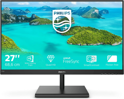 Монитор 27&quot; PHILIPS 275E1S/01 IPS  2560x1440 75Hz 4ms 250cd/m 1000:1 1xDP 1xHDMI 1xD-SUB Black