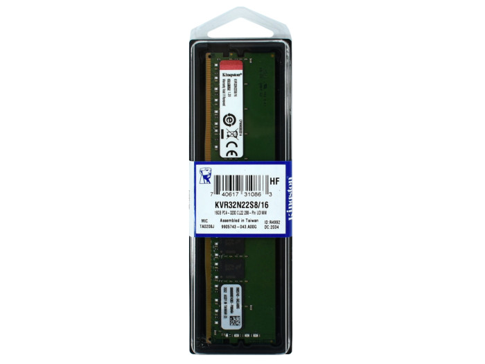 DIMM DDR4 16 GB <3200MHz> Kingston KVR32N22S8/16, CL22, 8 chip