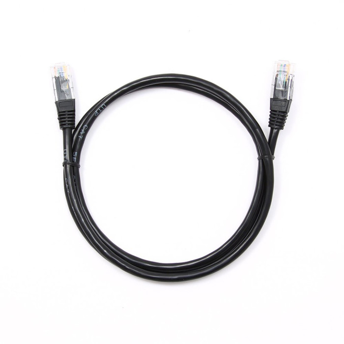 Cable  Patch cord  UTP 5e-Cat  1 m Cablexpert PP12-1M/BK, черный