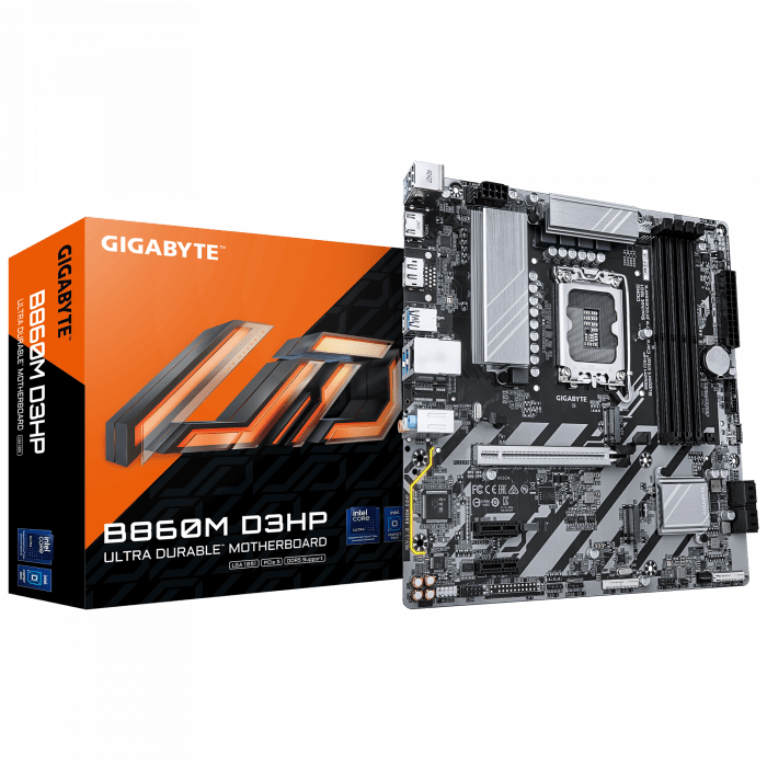 Сист.плата Gigabyte B860M D3HP 1.0, B860, LGA1851, 4xDDR5, PCI-E x16, PCI-E x1, M2, SATA, DP, HDMI, BOX