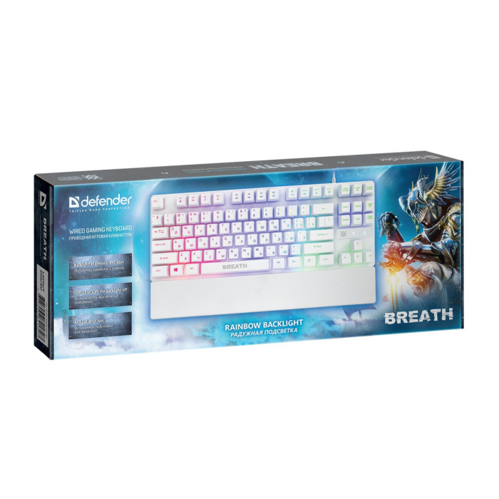 KeyBoard  USB, Defender Breath GK-184 RU, White, (45184)